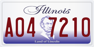IL license plate A047210