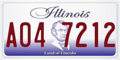 IL license plate A047212
