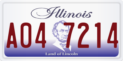 IL license plate A047214