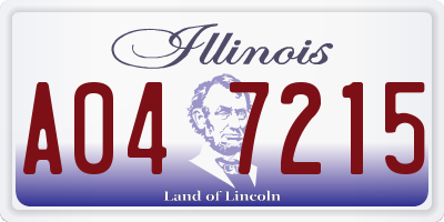 IL license plate A047215
