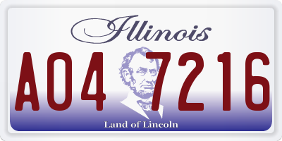 IL license plate A047216