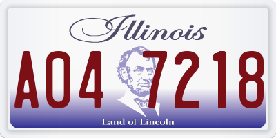 IL license plate A047218