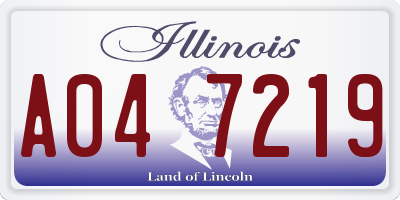 IL license plate A047219