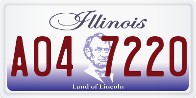IL license plate A047220