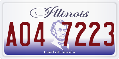 IL license plate A047223