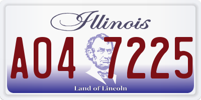 IL license plate A047225