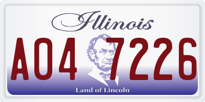 IL license plate A047226