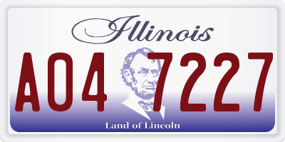 IL license plate A047227