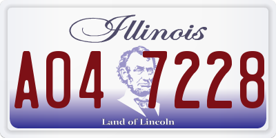 IL license plate A047228