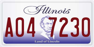 IL license plate A047230
