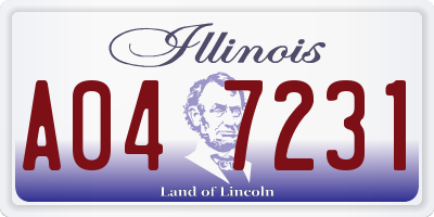 IL license plate A047231