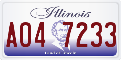IL license plate A047233