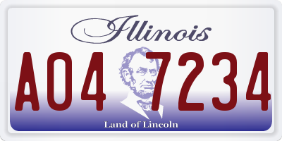 IL license plate A047234