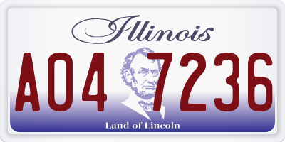 IL license plate A047236