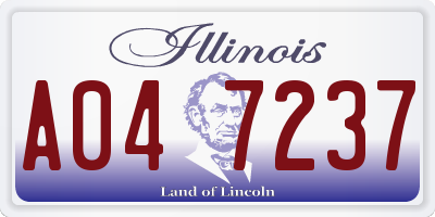 IL license plate A047237