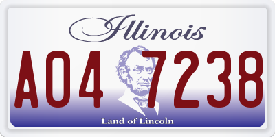 IL license plate A047238