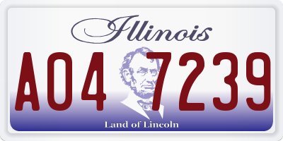 IL license plate A047239