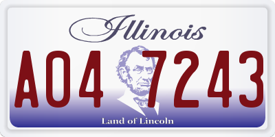 IL license plate A047243