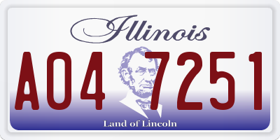 IL license plate A047251