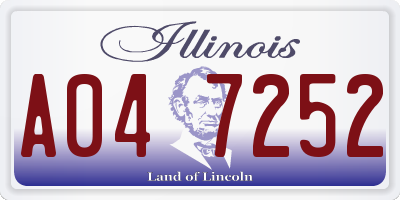 IL license plate A047252