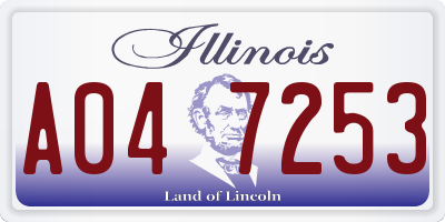 IL license plate A047253