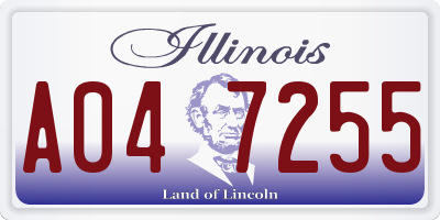 IL license plate A047255
