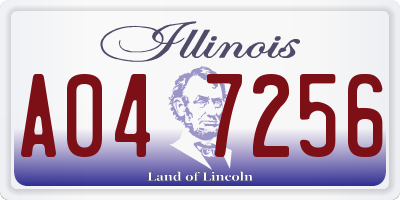 IL license plate A047256