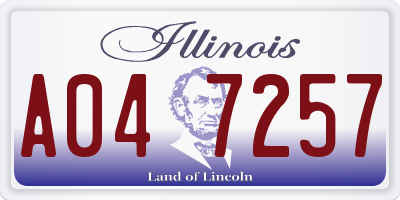 IL license plate A047257