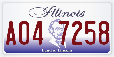 IL license plate A047258