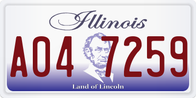 IL license plate A047259