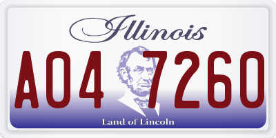 IL license plate A047260
