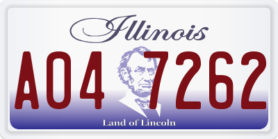 IL license plate A047262