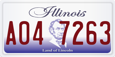 IL license plate A047263