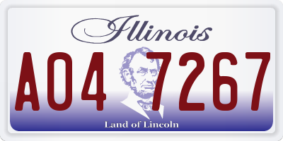 IL license plate A047267