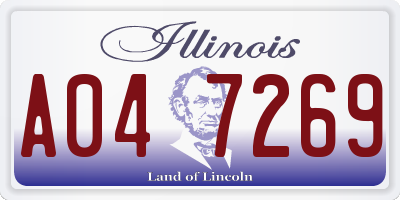 IL license plate A047269
