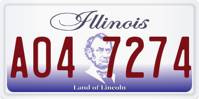 IL license plate A047274
