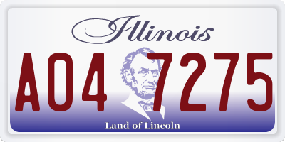 IL license plate A047275