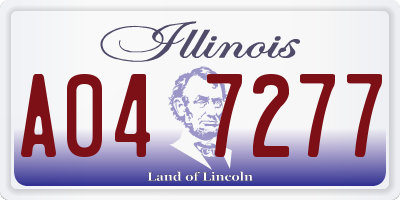IL license plate A047277