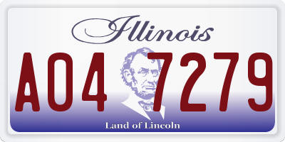 IL license plate A047279