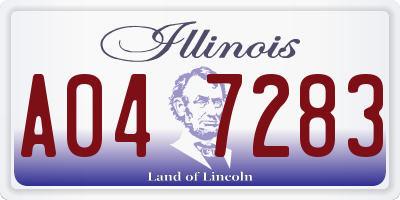 IL license plate A047283