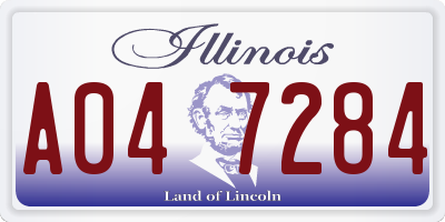 IL license plate A047284