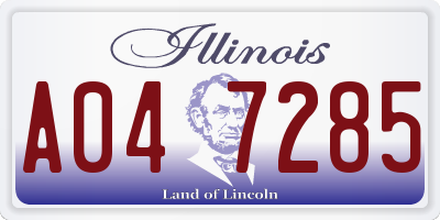 IL license plate A047285