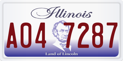 IL license plate A047287