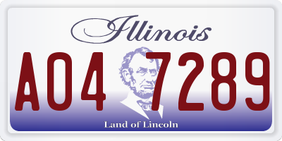 IL license plate A047289