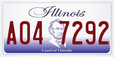 IL license plate A047292