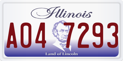 IL license plate A047293
