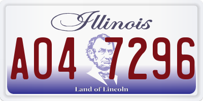 IL license plate A047296