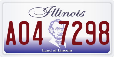 IL license plate A047298