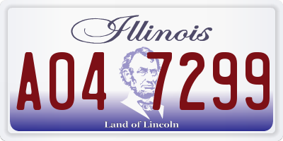 IL license plate A047299