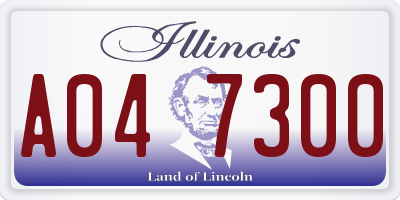 IL license plate A047300